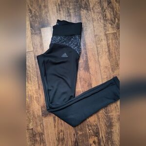 Adidas Black Climalite Leggings with Gray Pattern XS